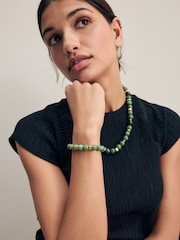 Green Round Beaded Bracelet - Image 1 of 4