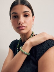 Green Round Beaded Bracelet - Image 2 of 4