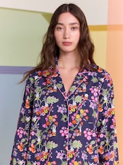 Cath Kidston Navy Botanical 100% Cotton Miffy Button Through Pyjamas - Image 1 of 10