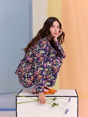 Cath Kidston Navy Botanical 100% Cotton Miffy Button Through Pyjamas - Image 3 of 10