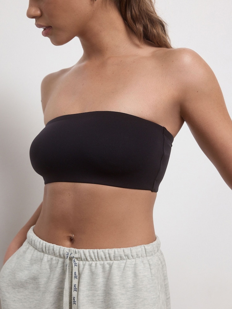 self. Black Bandeau Bra - Image 3 of 7
