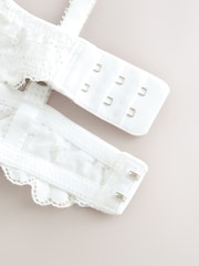 Blanc - Soutien-gorge balconnet en dentelle à imprimé floral - Image 10 de 10