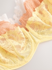 Lemon Yellow Non Pad Balcony Lace Bras 3 Pack A-E - Image 13 of 13