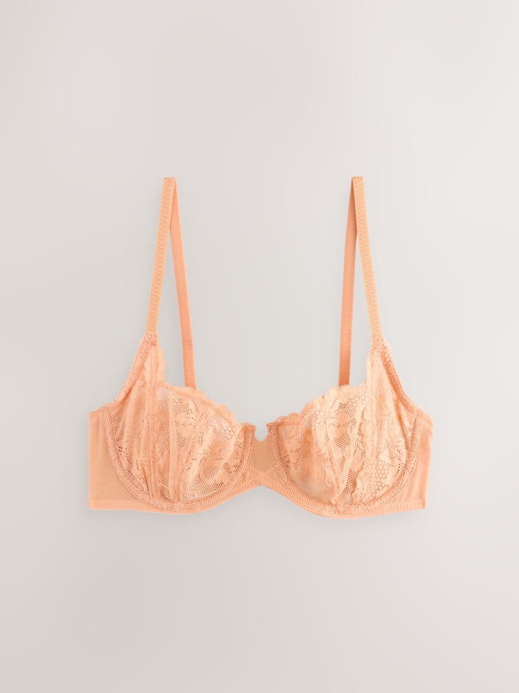 Lemon Yellow Non Pad Balcony Lace Bras 3 Pack - Image 4 of 7