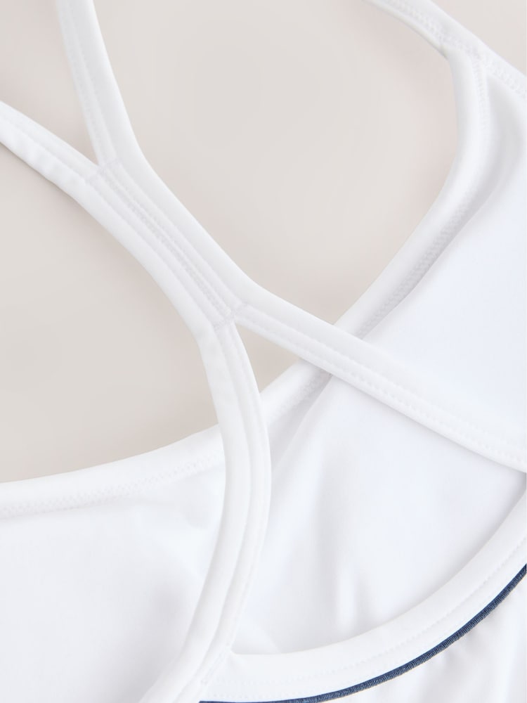 self. White Strappy Non Wire Sports Bra - Image 3 of 3