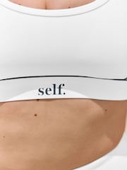 self. White Strappy Non Wire Sports Bra - Image 5 of 8