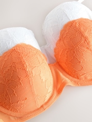 Orange/Blanc - Soutiens-gorge multi-voies sans bretelles à Dentelle légèrement rembourrés Lot de 2 - Image 11 de 11