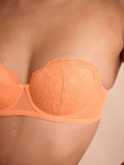 Orange/Blanc - Soutiens-gorge multi-voies sans bretelles à Dentelle légèrement rembourrés Lot de 2 - Image 5 de 11