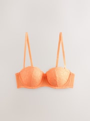 Orange/Blanc - Soutiens-gorge multi-voies sans bretelles à Dentelle légèrement rembourrés Lot de 2 - Image 7 de 11