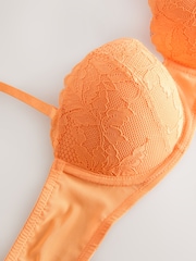 Orange/Blanc - Soutiens-gorge multi-voies sans bretelles à Dentelle légèrement rembourrés Lot de 2 - Image 9 de 11
