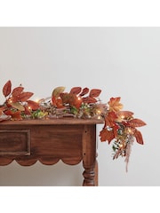 Lights4fun 2m Pre Lit Maple Leaf Autumn Trio Garland - Image 1 of 1