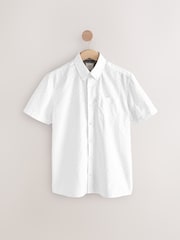 White Easy Iron Button Down Short Sleeve Oxford Shirt - Image 2 of 3