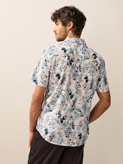 Ecru Hawaiian Regular Fit Print Short Sleeve Shirt - Image 2 of 7