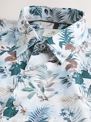 Ecru Hawaiian Regular Fit Print Short Sleeve Shirt - Image 6 of 7