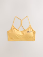 self. Yellow Strappy Non Wire Sports Bra - Image 1 of 3