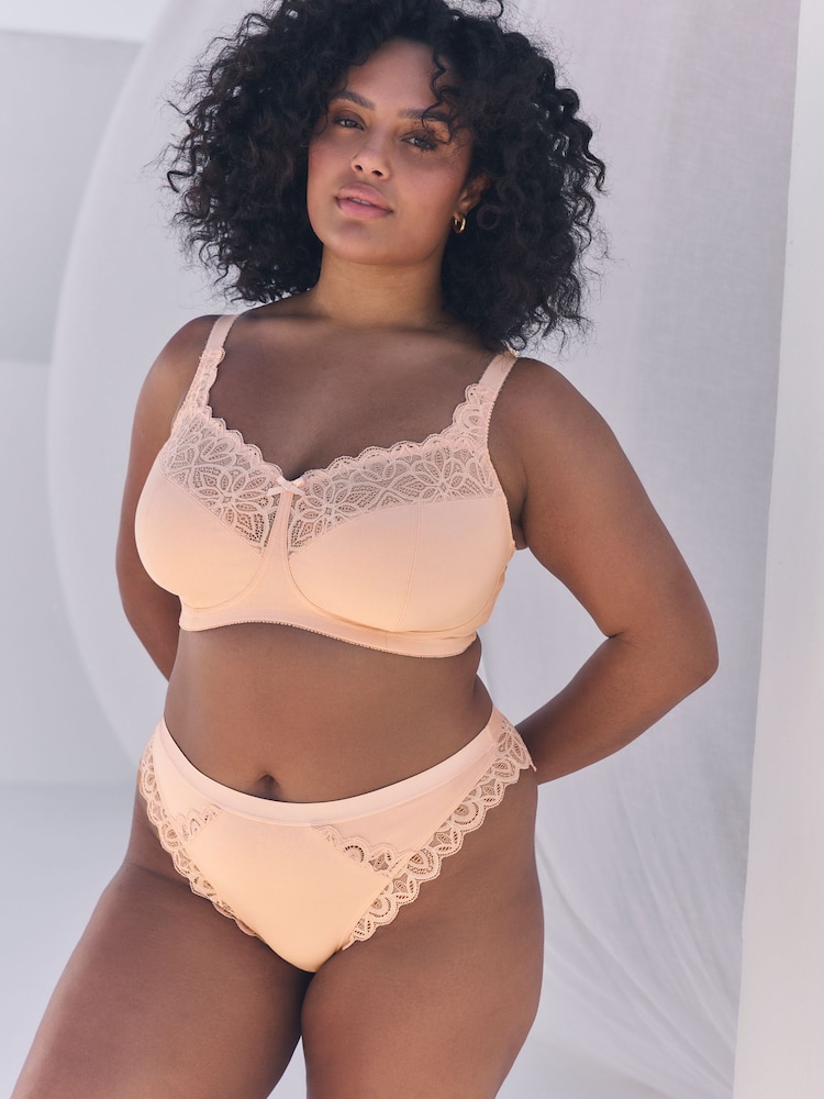 Noir/Blanc - Lot de 3 soutiens-gorge sans armatures en coton et dentelle maintien total - Image 3 of 13