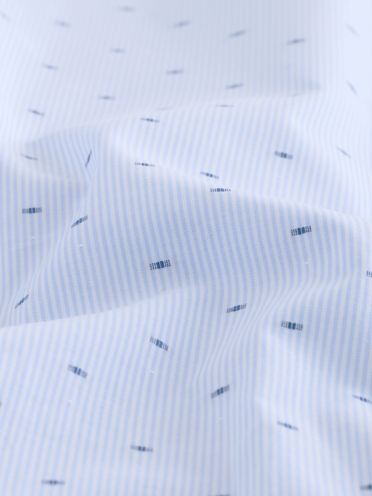 Light Blue Regular Fit Textured Single Cuff Shirt With Cutaway Collar - Image 8 of 8 Light Blue Regular Fit Textured Single Cuff Shirt With Cutaway Collar - Image 8 of 8