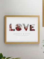 Personalised LOVE Photo Upload Oak Poster Frame Wall Art by PMC - Image 1 of 3
