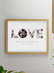 Personalised LOVE Photo Upload Oak Poster Frame Wall Art by PMC - Image 3 of 3