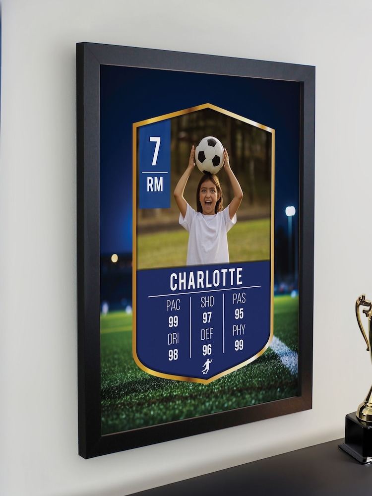 Personalised Photo Upload Football Card Black Poster Frame Wall Art by PMC - Image 2 of 3 Personalised Photo Upload Football Card Black Poster Frame Wall Art by PMC - Image 2 of 3