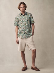 Seafoam Green Floral Fruit Regular Fit Print Short Sleeve Shirt - Image 3 of 7