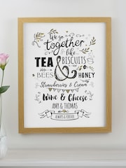 Personalised We go Together Oak Poster Frame Wall Art by PMC - Image 1 of 3