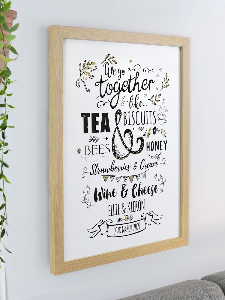 Personalised We go Together Oak Poster Frame Wall Art by PMC - Image 2 of 3