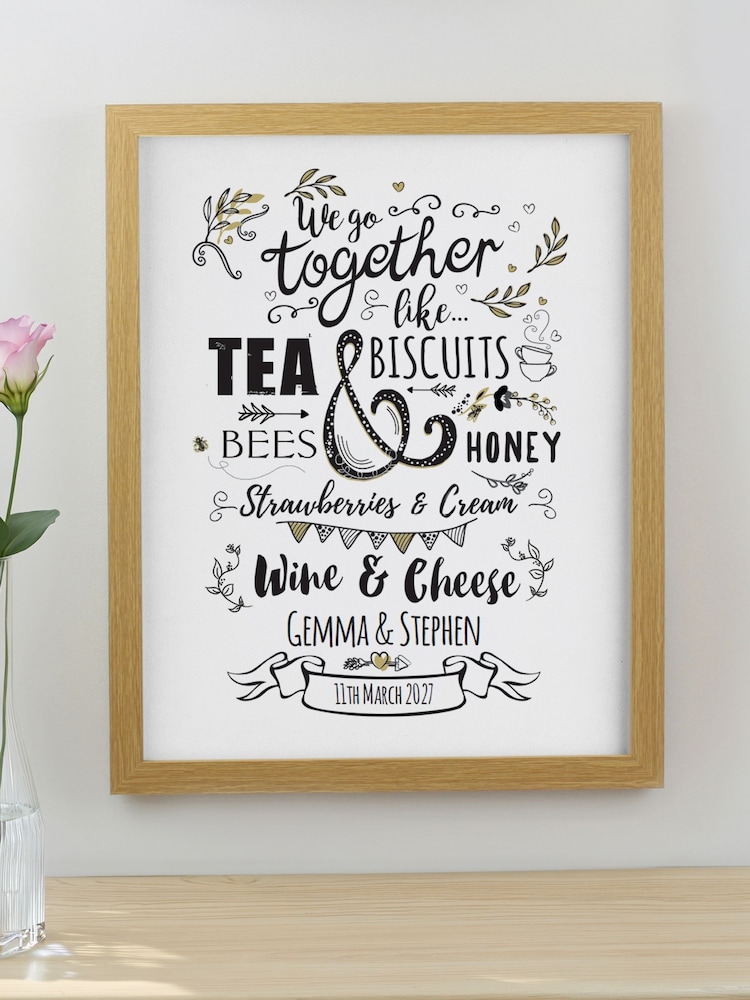Personalised We go Together Oak Poster Frame Wall Art by PMC - Image 3 of 3