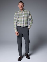 зелений Madras - стандартний крій Easy Iron Button Down оксфорд сорочки - Image 2 of 6
