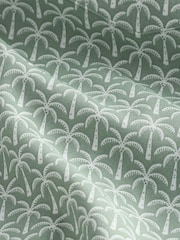 Groen met palmboomprint - Standaard - Strijkvrij Oxford overhemd met korte mouwen en button-down kraag - Image 3 of 3