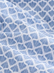 Blue Fan Print Easy Iron With Button Down Collar Short Sleeve Oxford Shirt - Image 3 of 3