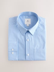 Blue Stripe 100% Cotton Relaxed Fit Long Sleeve Shirt - Image 1 of 3