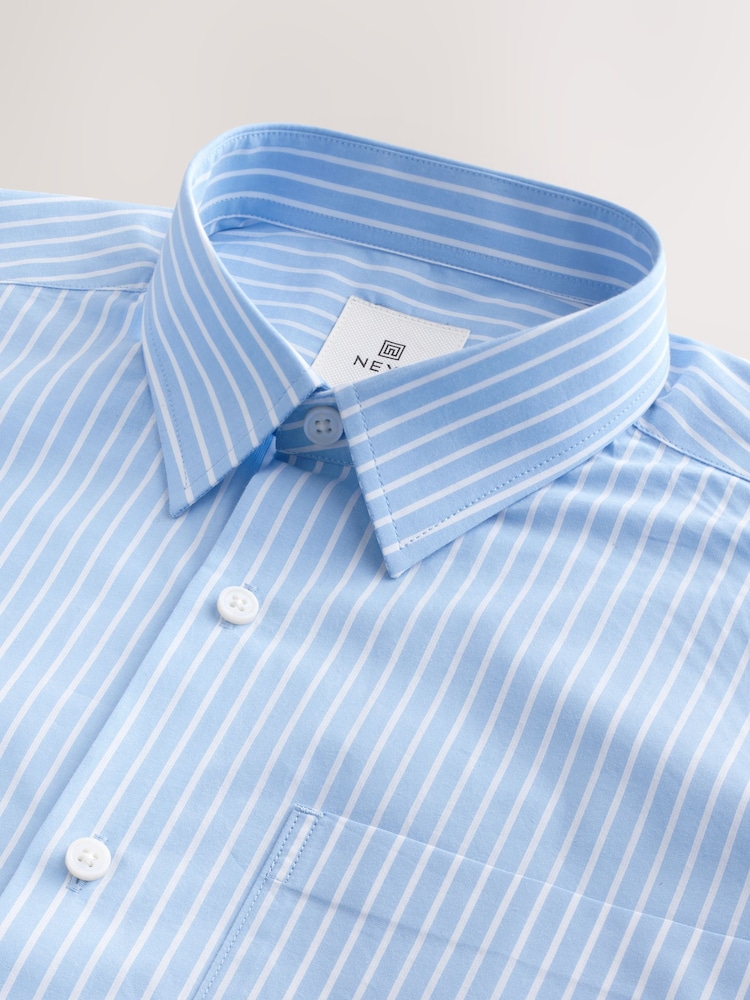 Blue Stripe 100% Cotton Relaxed Fit Long Sleeve Shirt - Image 2 of 3