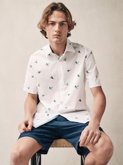 White Kingfisher Conversational Regular Fit Print Short Sleeve Shirt - Image 1 of 5