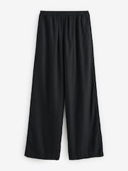 Black/Natural Wide Leg Trousers 2 Pack with Linen - Image 3 of 9