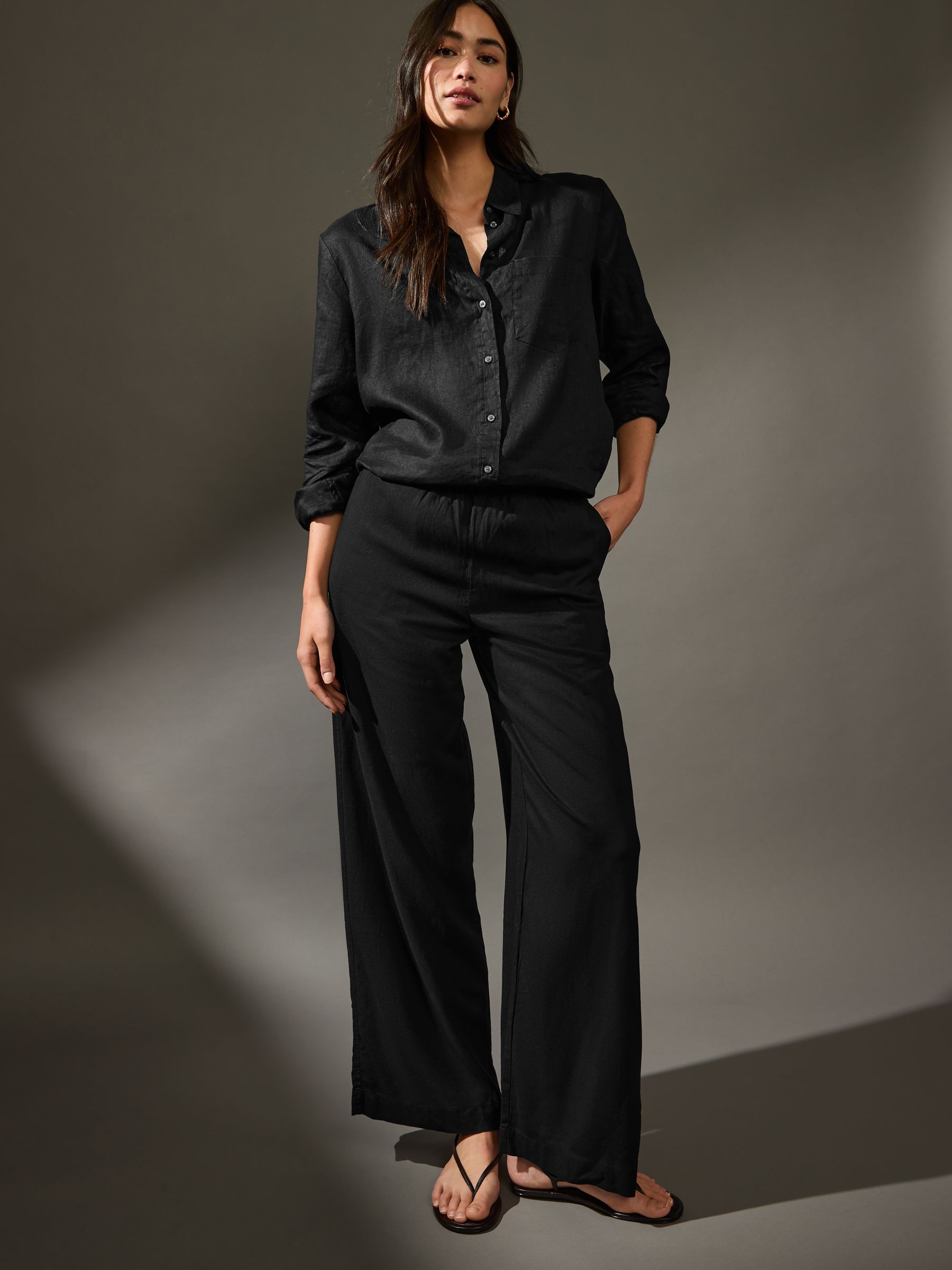 パンツ 2tuck black linen slacks pants Summer Savings! Zpanxa Linen Pants for Women Fashion Solid