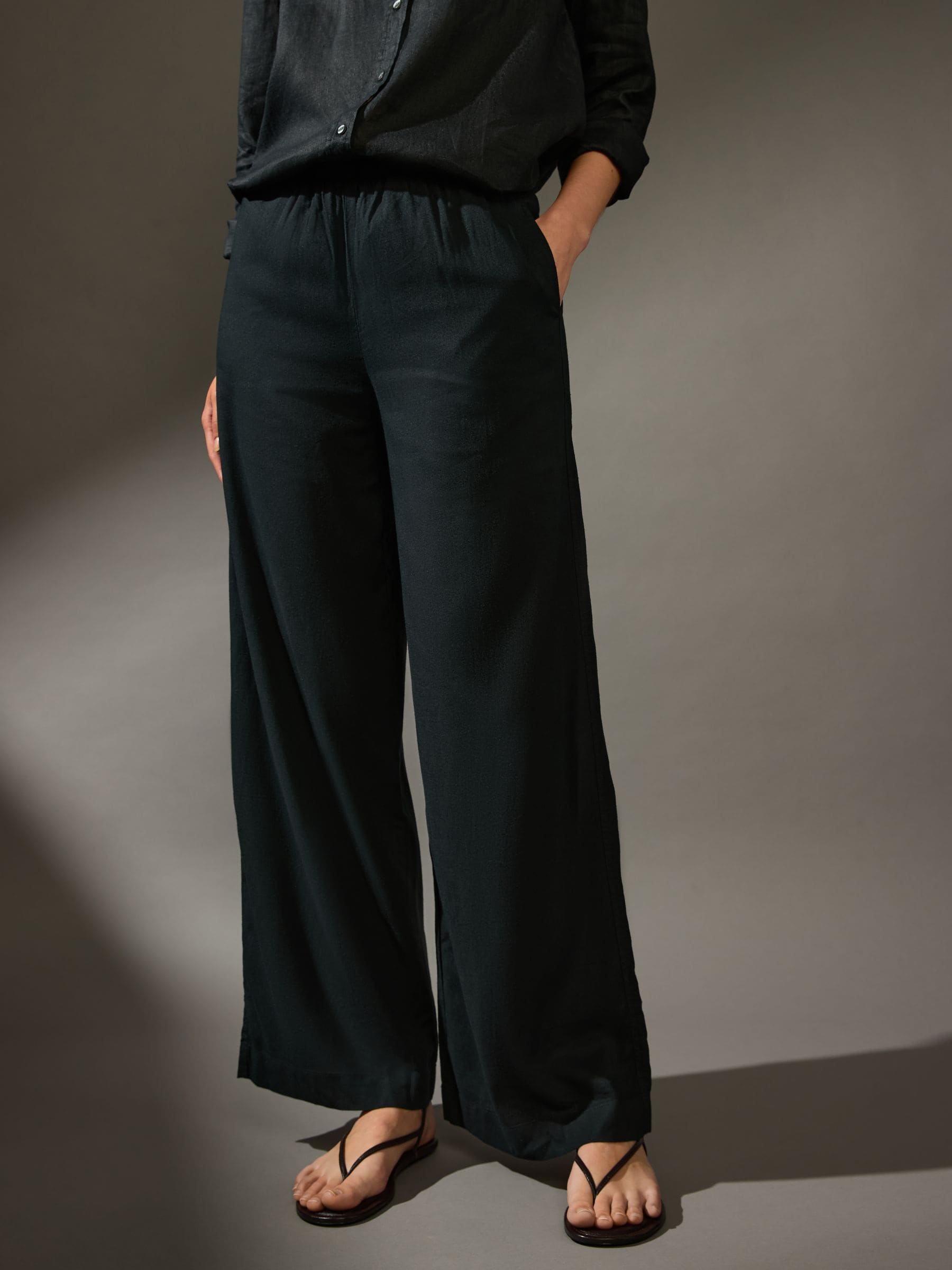 NUTEMPEROR WIDE PANTS (BLACK)