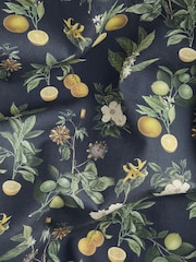 Navy Regular Fit Kew Collection 100% Cotton Floral Long Sleeve Single Cuff Shirt - Image 3 of 3