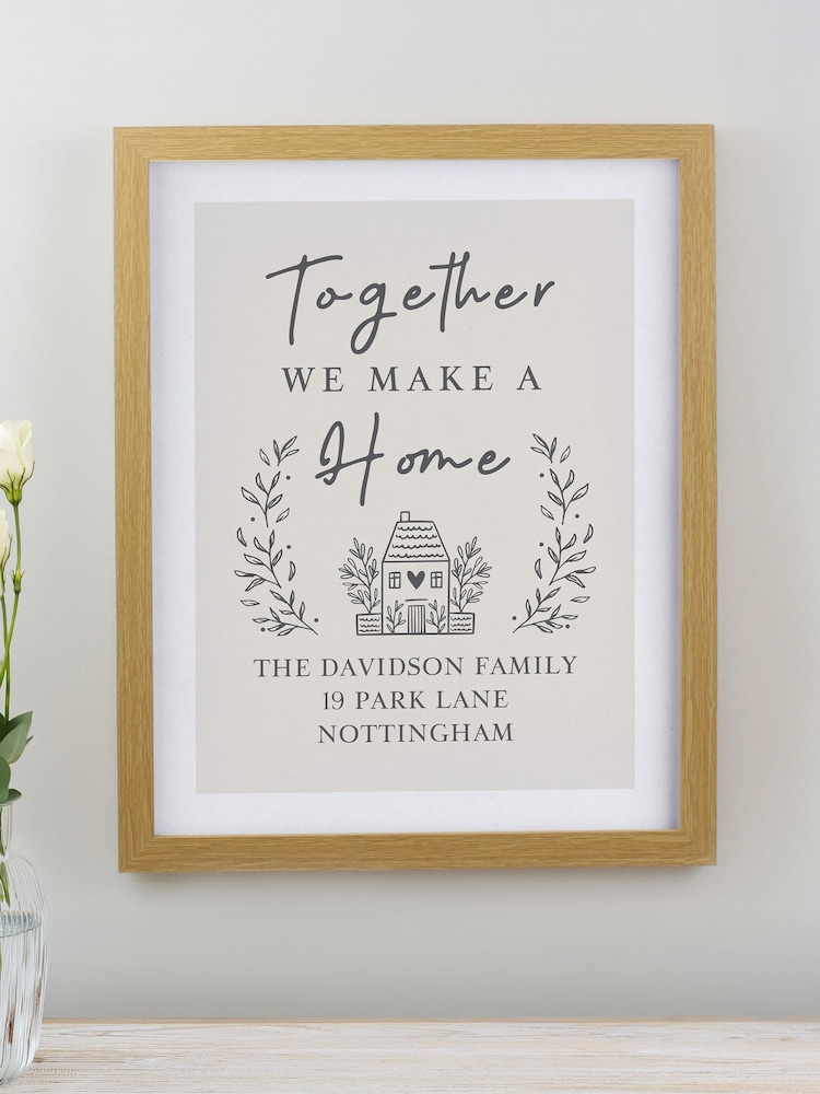 Personalised Home Oak Poster Frame Wall Art by PMC - Image 1 of 3 Personalised Home Oak Poster Frame Wall Art by PMC - Image 1 of 3