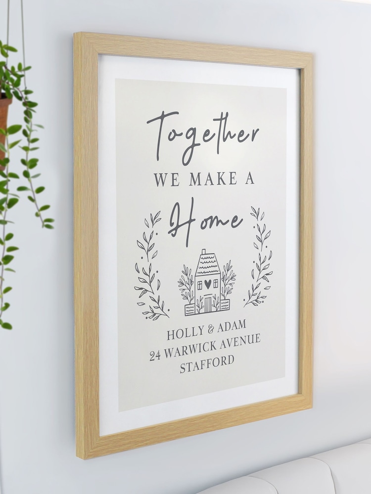 Personalised Home Oak Poster Frame Wall Art by PMC - Image 2 of 3 Personalised Home Oak Poster Frame Wall Art by PMC - Image 2 of 3