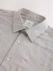 Neutral Grey Regular Fit Print Short Sleeve Shirt - Image 4 of 5