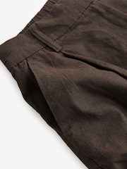 Chocolate and White Linen Rich City Shorts 2 Pack - Image 13 of 15