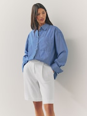 Chocolate and White Linen Rich City Shorts 2 Pack - Image 6 of 15