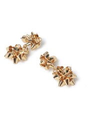 Aela Gold Tone Christmas Present Bow Drop Earrings - Image 3 of 4