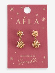 Aela Gold Tone Christmas Present Bow Drop Earrings - Image 4 of 4