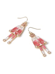 Aela Pink Christmas Nutcracker Drop Earrings - Image 2 of 3