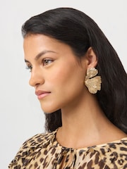 Aela Gold Tone Flower Earrings - Image 1 of 3
