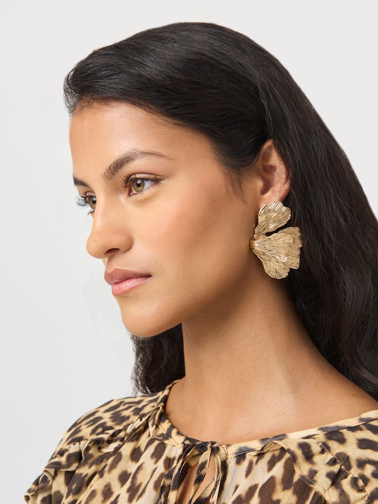 Aela Gold Tone Flower Earrings - Image 1 of 3