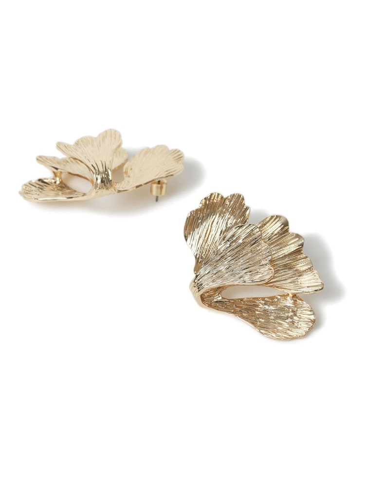 Aela Gold Tone Flower Earrings - Image 2 of 3