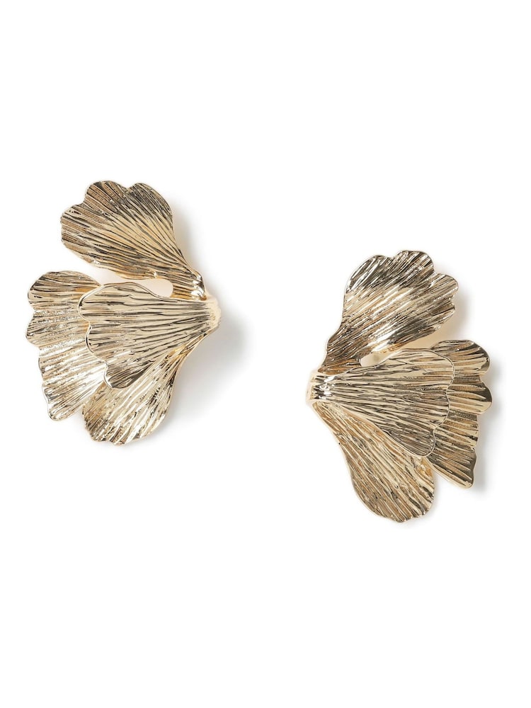 Aela Gold Tone Flower Earrings - Image 3 of 3